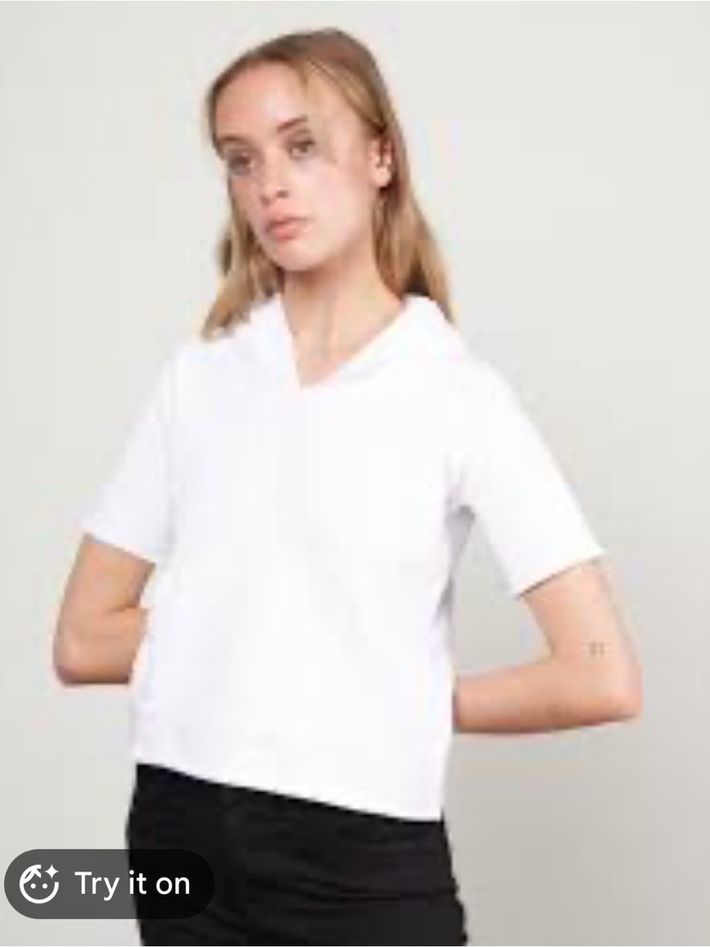 Frank & Eileen White Short-Sleeve Hoodie Top